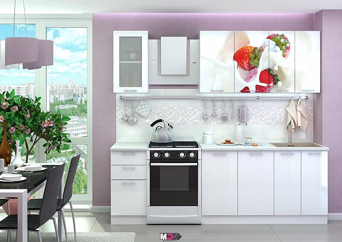 Кухня с рисунком из пластика370