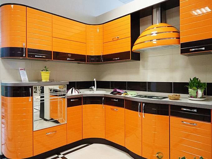 Кухня оранжевая 216
